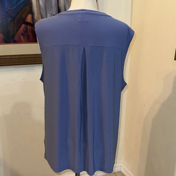 Anne Klein Blue Women's Top with Zipper Detail Size XL - Picture 7 of 9